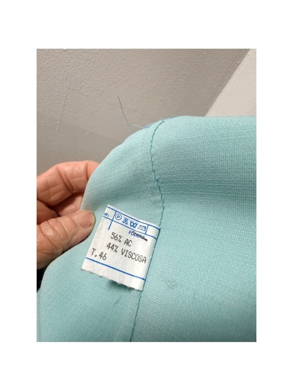 Vintage baby blue suit. Italy.size 46 women's skirt top. Large - Picture 12 of 16
